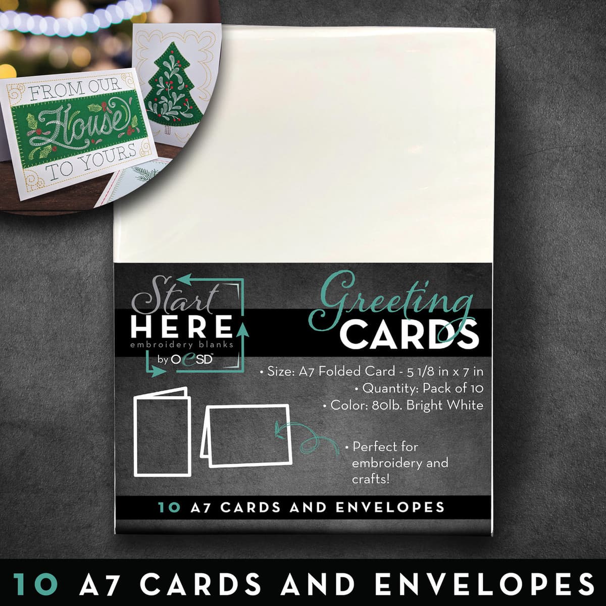 Blank Greeting Cards & Envelopes Size A7 10pk