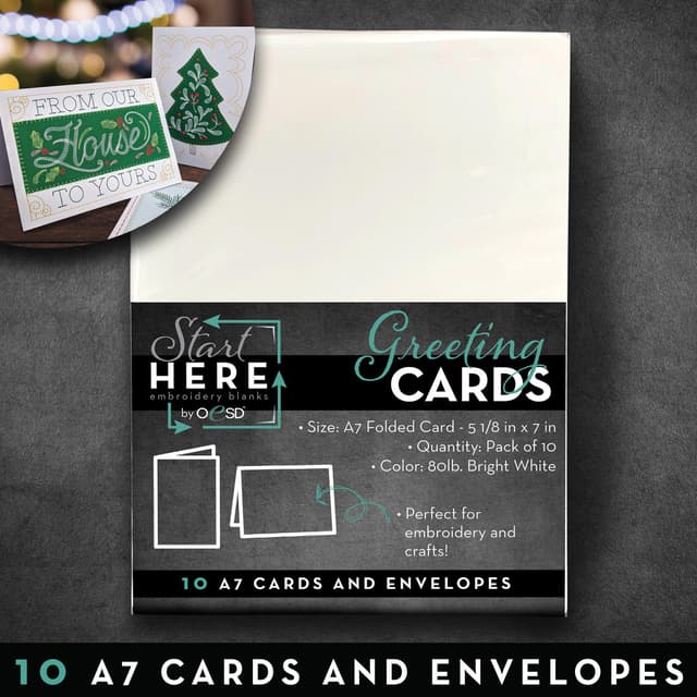 Blank Greeting Cards & Envelopes Size A7 10pk