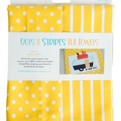 DOTS & STRIPES TEA TOWEL: LEMON SET OF 2