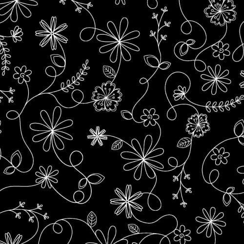 Kimberbell Basics Refreshed Swirl Floral — Black