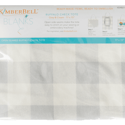 BUFFALO CHECK TOTE: GREY & CREAM