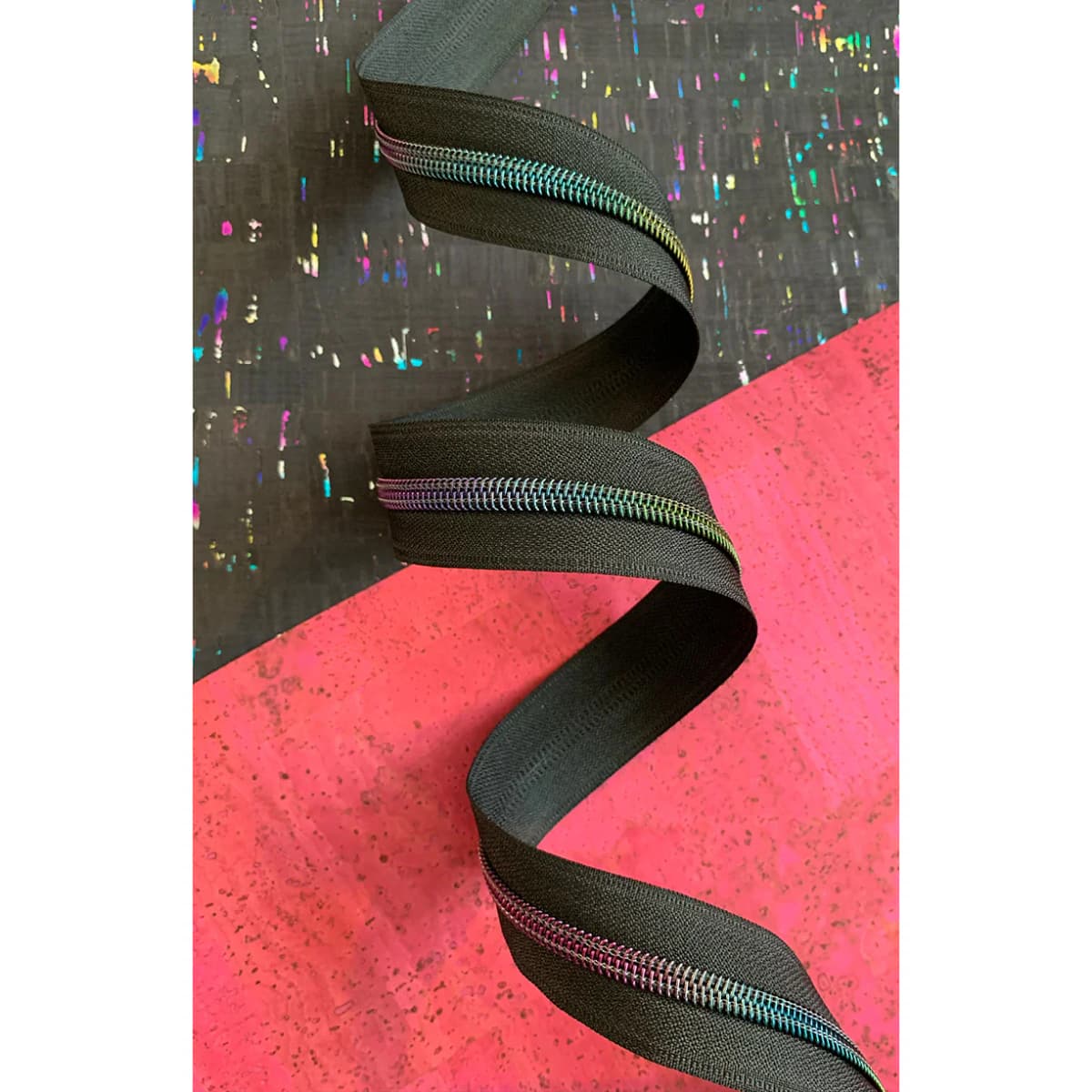 Sassafras Lane Designs Zipper Tape Black with Rainbow Teeth — image 2
