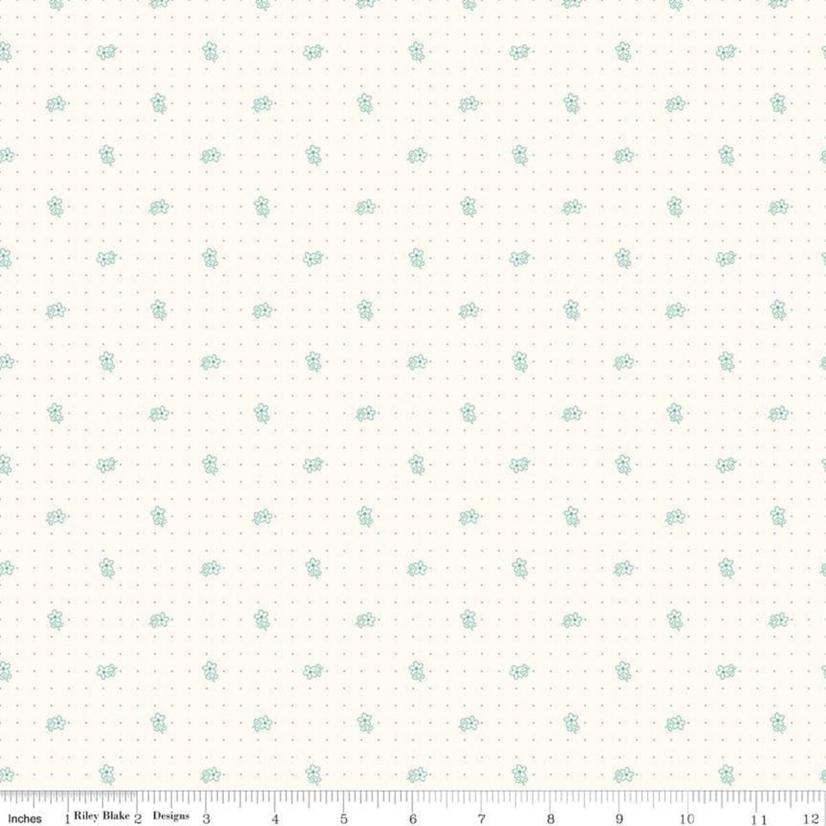 Bee Backgrounds by Lori Holt C6380 Teal Daisy
