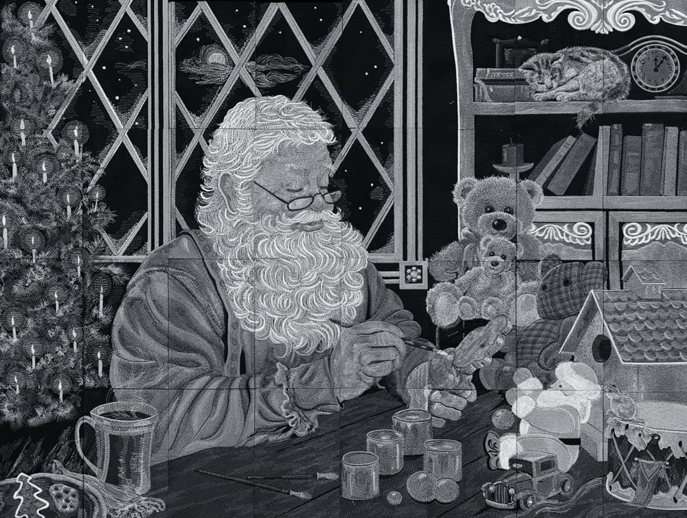 Santa's Workshop Tiling Scene by Dona Gelsinger
