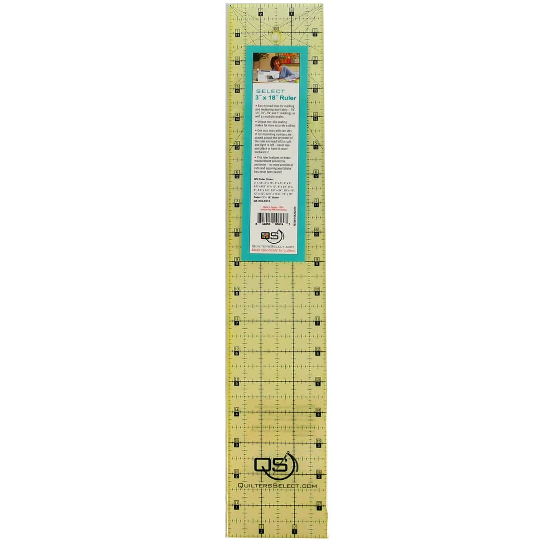 Quilter's Select - Non-Slip Ruler 3in x 18in
