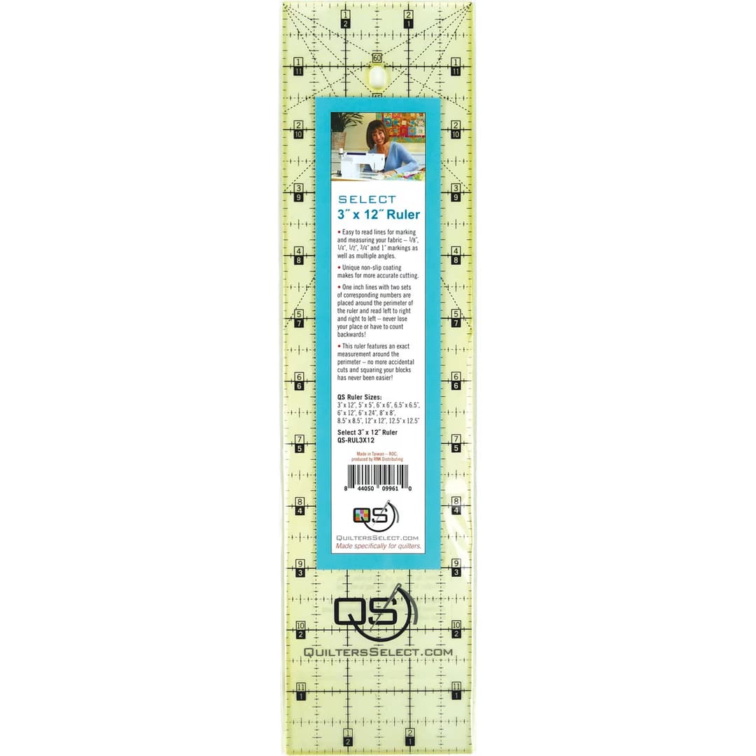 Quilter's Select - Non-Slip Ruler 3in x 12in