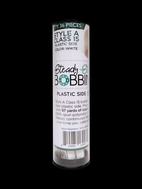 Steady Stitch Style A Class 15 Plastic Sides Spun Poly Prewound Bobbins (36/tube) — image 2