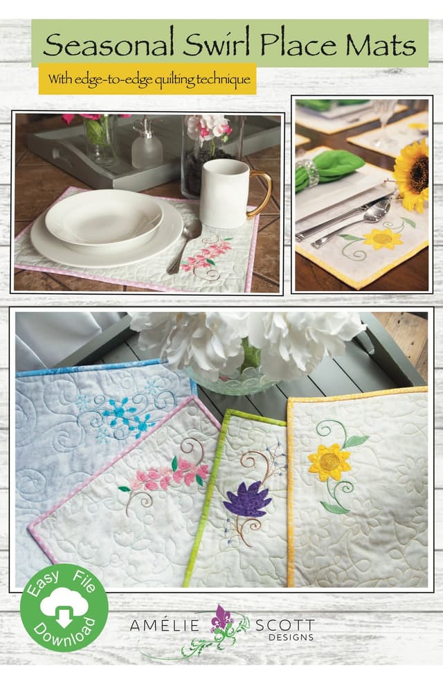Amelie Scott Designs Seasonal Swirl Place Mats