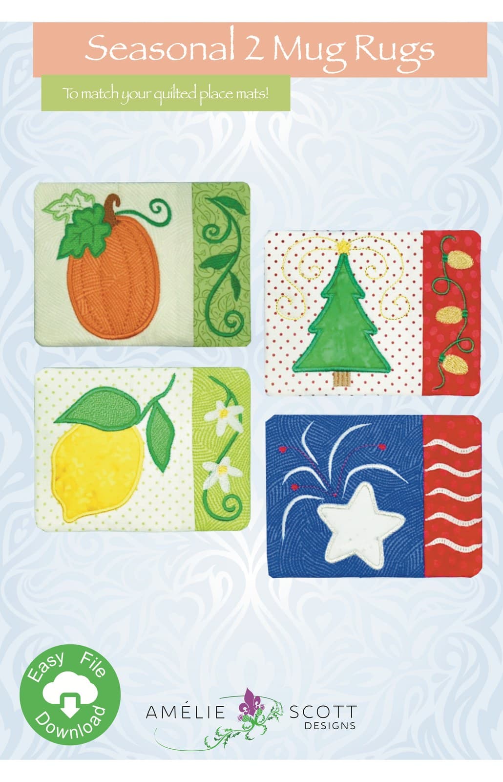 Amelie Scott Designs Seasonal 2 Mug Rugs