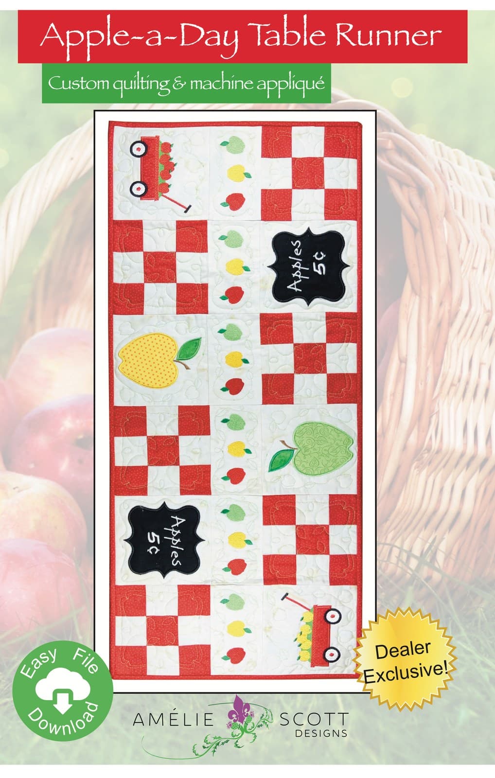 Amelie Scott Designs Apple A Day Table Runner