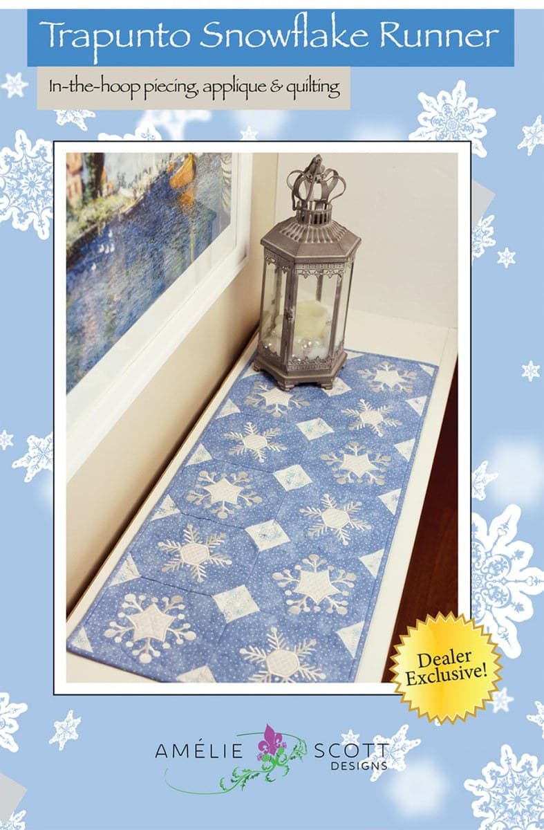 Amelie Scott Designs Trapunto Snowflake Runner