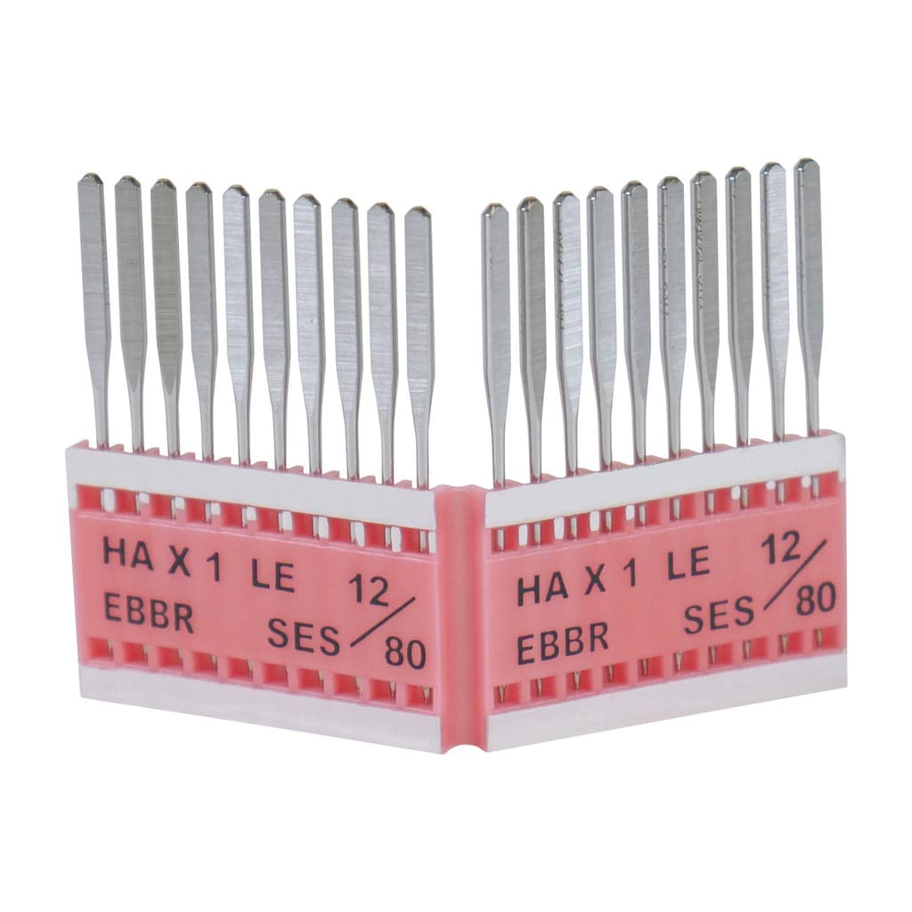 DIME Embroidery Needles Ceramic 80/12 Light Ball Point HAX1 LE EBBR - 20 Pack — image 1
