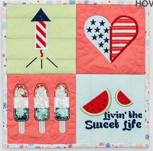 Kimberbell Mini Quilt Kit July Fabric Only