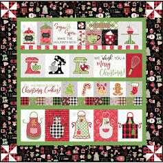 ALL ORIGINAL - Kimberbell We Whisk You A Merry Christmas Fabric Kit Black Border