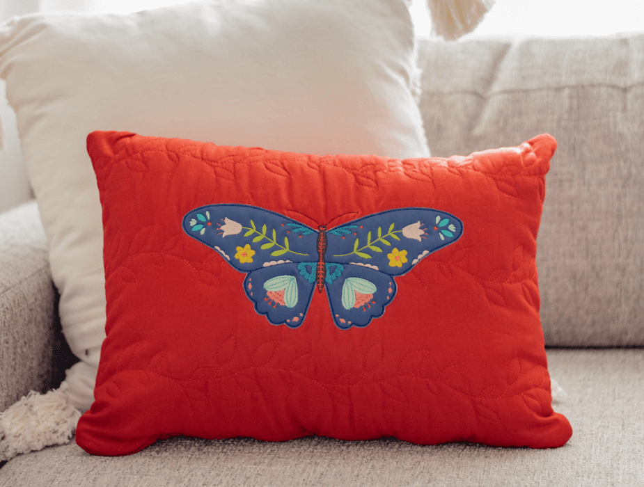 Quilted Pillow Cover Blank, Rust Linen — image 1