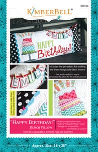 Kimberbell Designs HAPPY BIRTHDAY! BENCH PILLOW