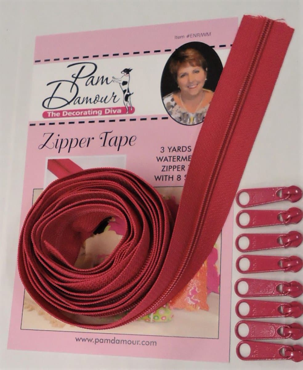 Pam Damour Zipper Tape - 3 Yards with 8 Slides